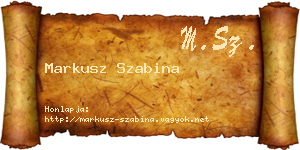 Markusz Szabina névjegykártya
